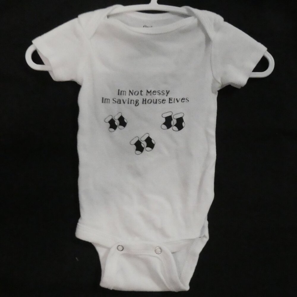 GERBER Funny Harry Potter "...Saving House Elves" Onesie - 0-3 months - NWOT